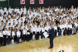 podziękowanie dla społeczności szkolnej za piękne wykonanie 3 pieśni patriotycznych