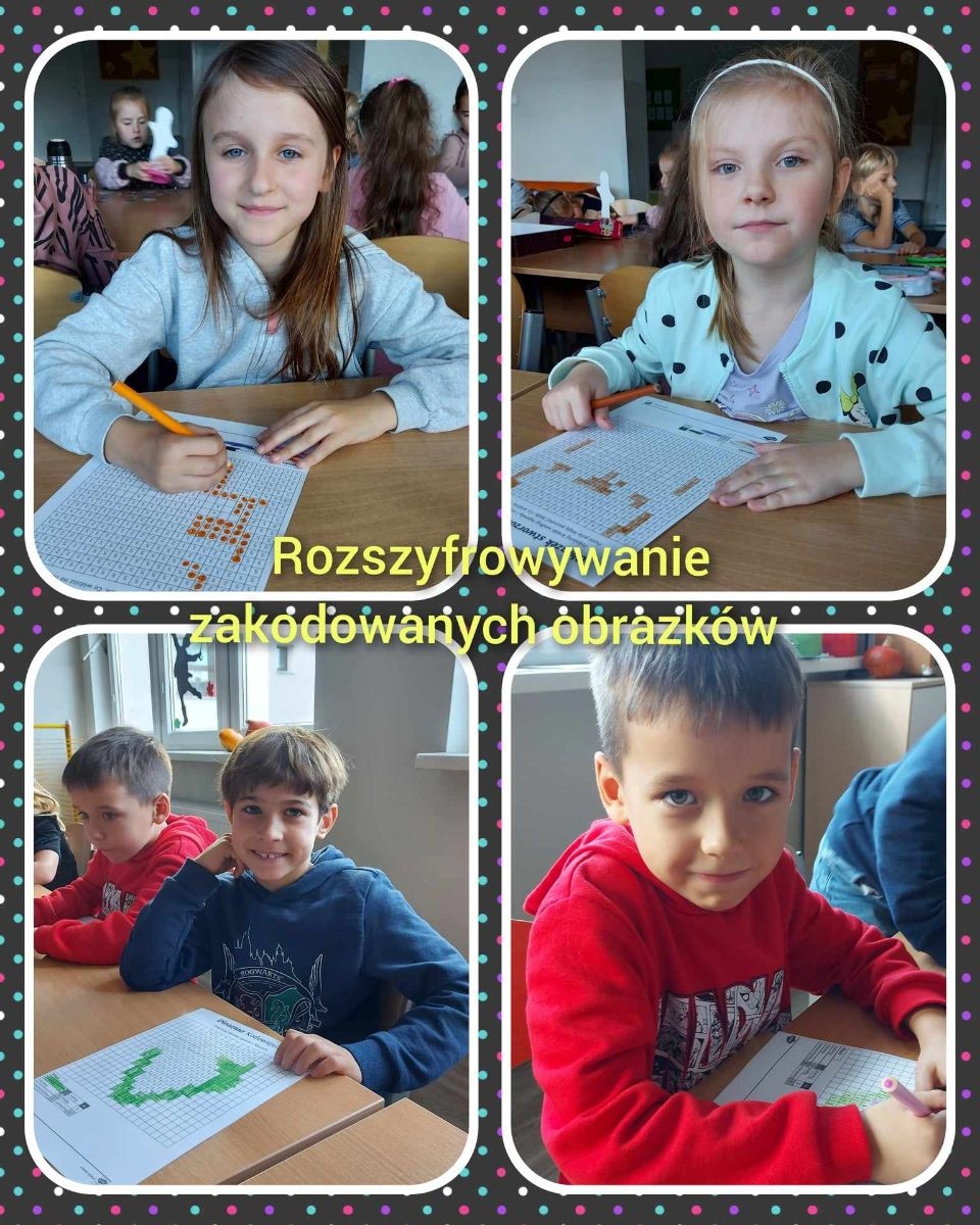 uczniowie podczas kodowania