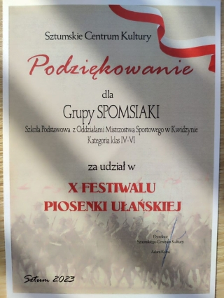 dyplom za II miejsce