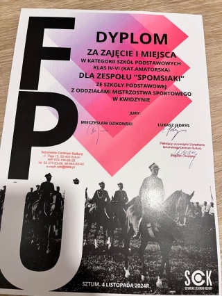 dyplom I miejsce kat.4-6