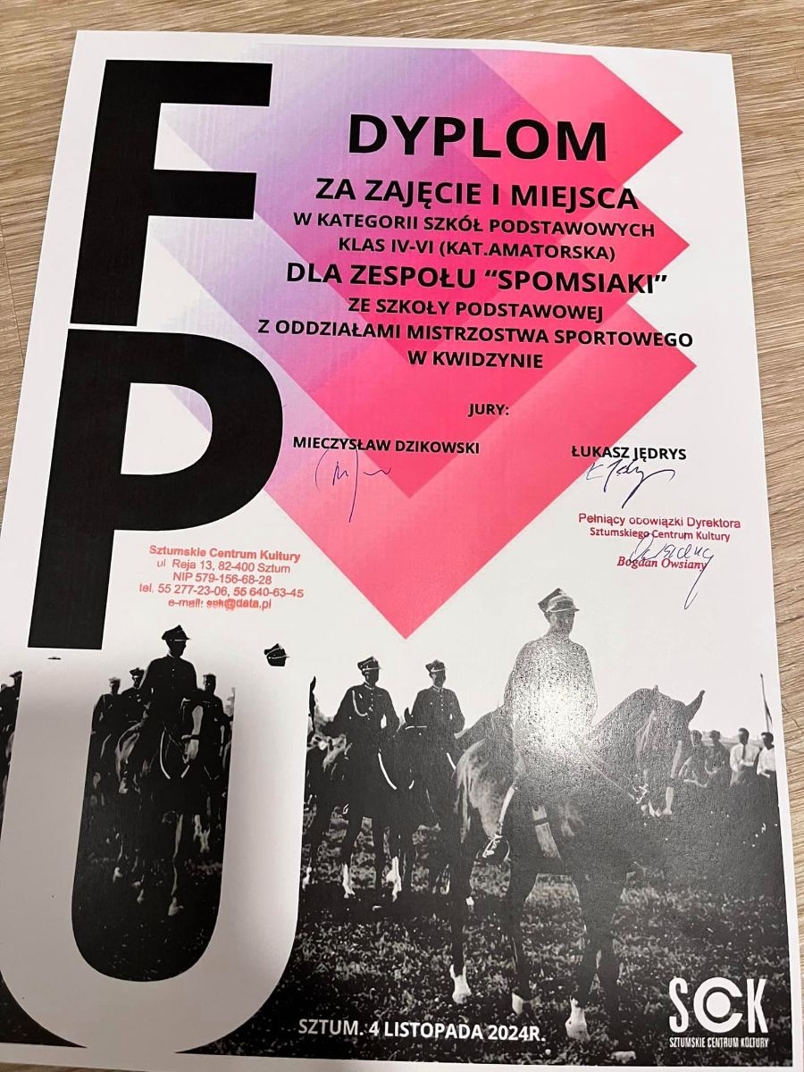 dyplom I miejsce kat.4-6