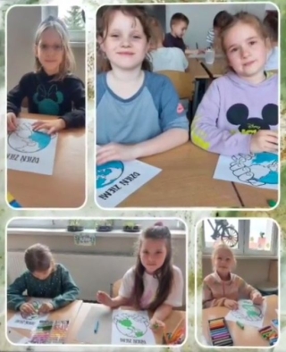 Różne działania w świetlicy związane z Dniem Ziemi